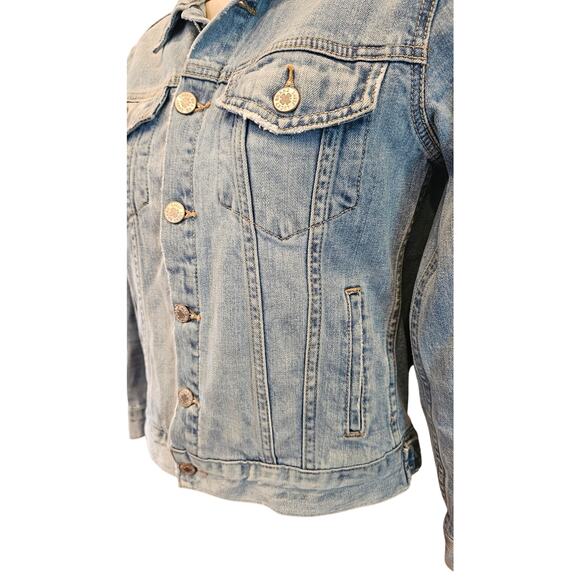 Lucky brand the tomboy trucker denim button up jacket stretch XS winter jean - Picture 3 of 9